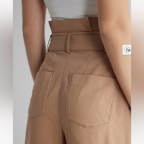 Express // Super High Waisted Belted Paperbag Wide Leg Pant - Picture 4 of 6